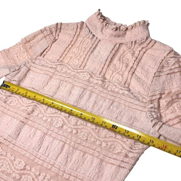 VTG Y2K BEBE  Lace Top Sz.M Petal Pink Stretch Coquette Romantic Victorian Boho - Picture 6 of 11